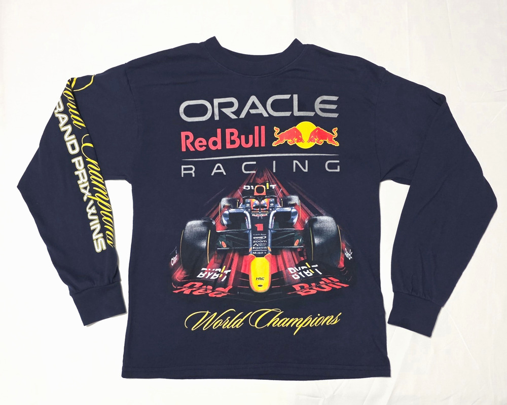 Abercrombie Kids Boys Navy Oracle Red Bull Racing F1 Graphic T-Shirt Size 13-14